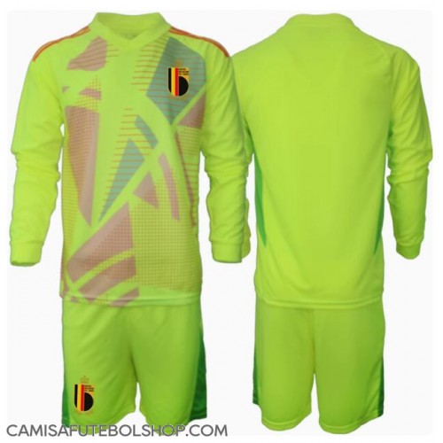 Camisa de time de futebol Bélgica Goleiro Replicas 2º Equipamento Infantil Europeu 2024 Manga Comprida (+ Calças curtas)